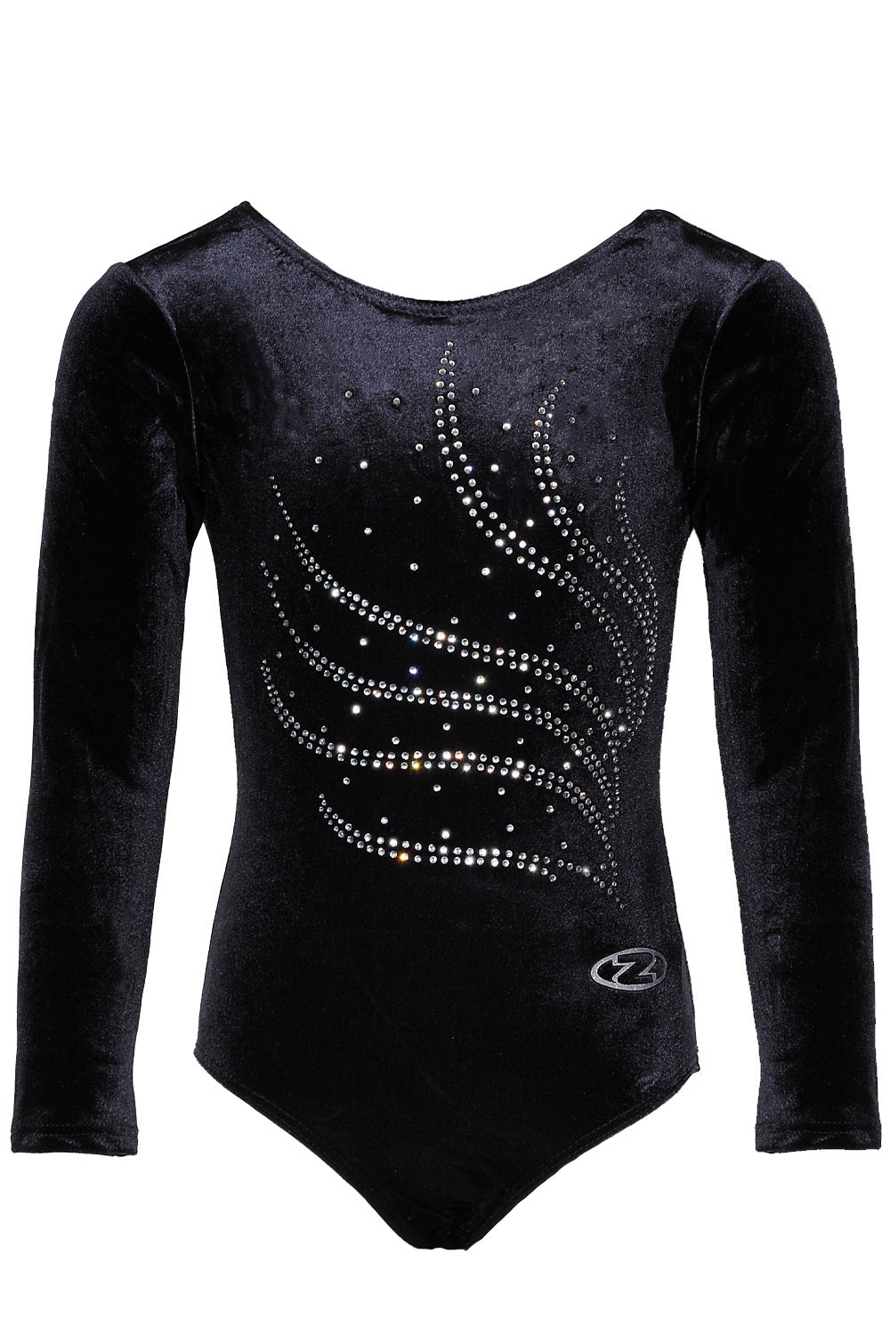 Tiara Crystal Motif Long Sleeved Gymnastics Leotard
