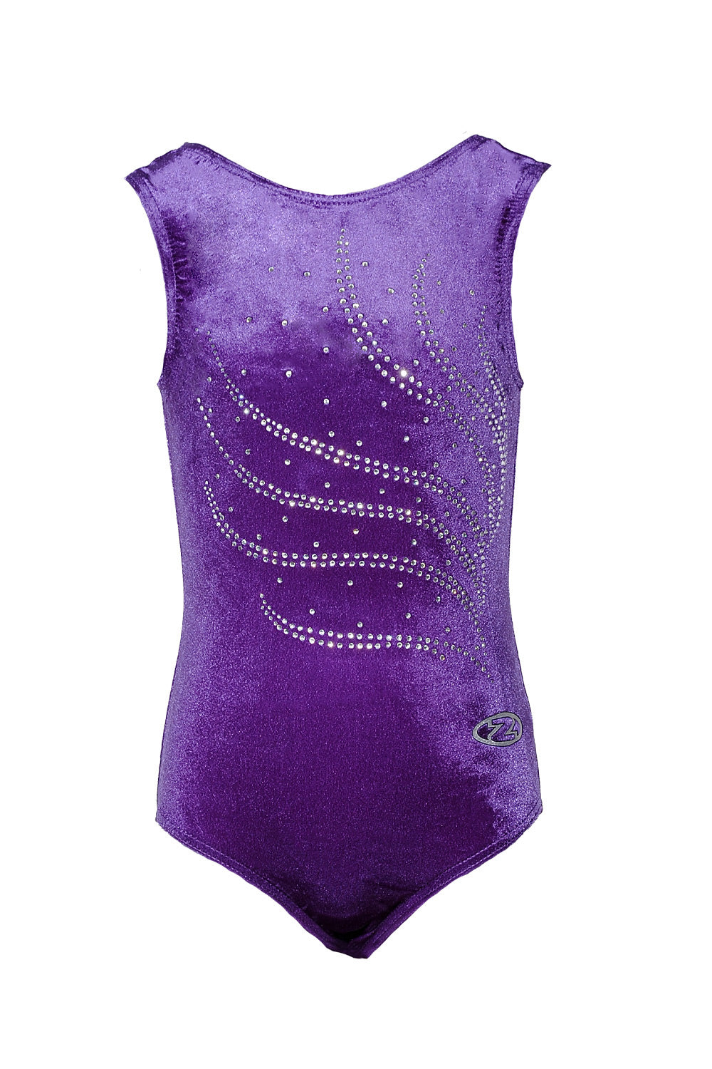 Justaucorps de gymnastique sans manches à motif cristal Tiara