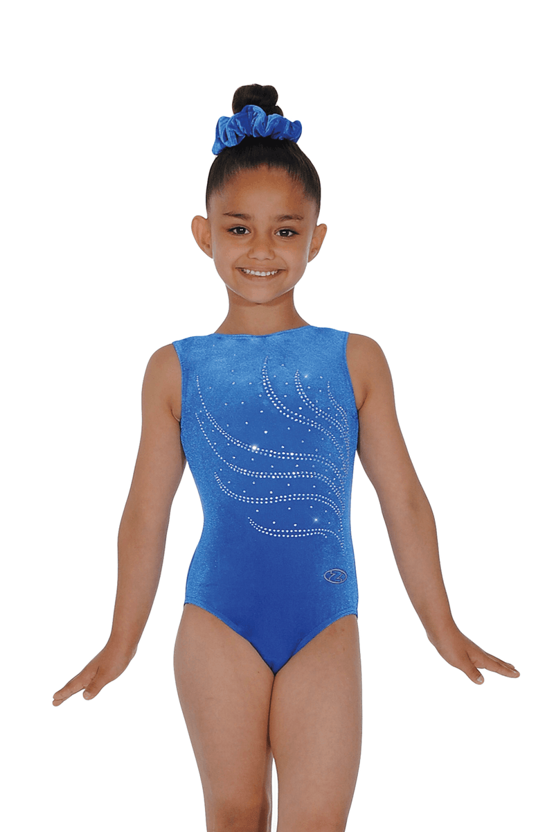 Ranrann Femme Justaucorps Sans Manches Strass Leotard Gymnastique Danse Ballet Spectacle B Bleu Royal M