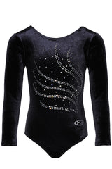 Tiara Crystal Motif Long Sleeved Gymnastics Leotard