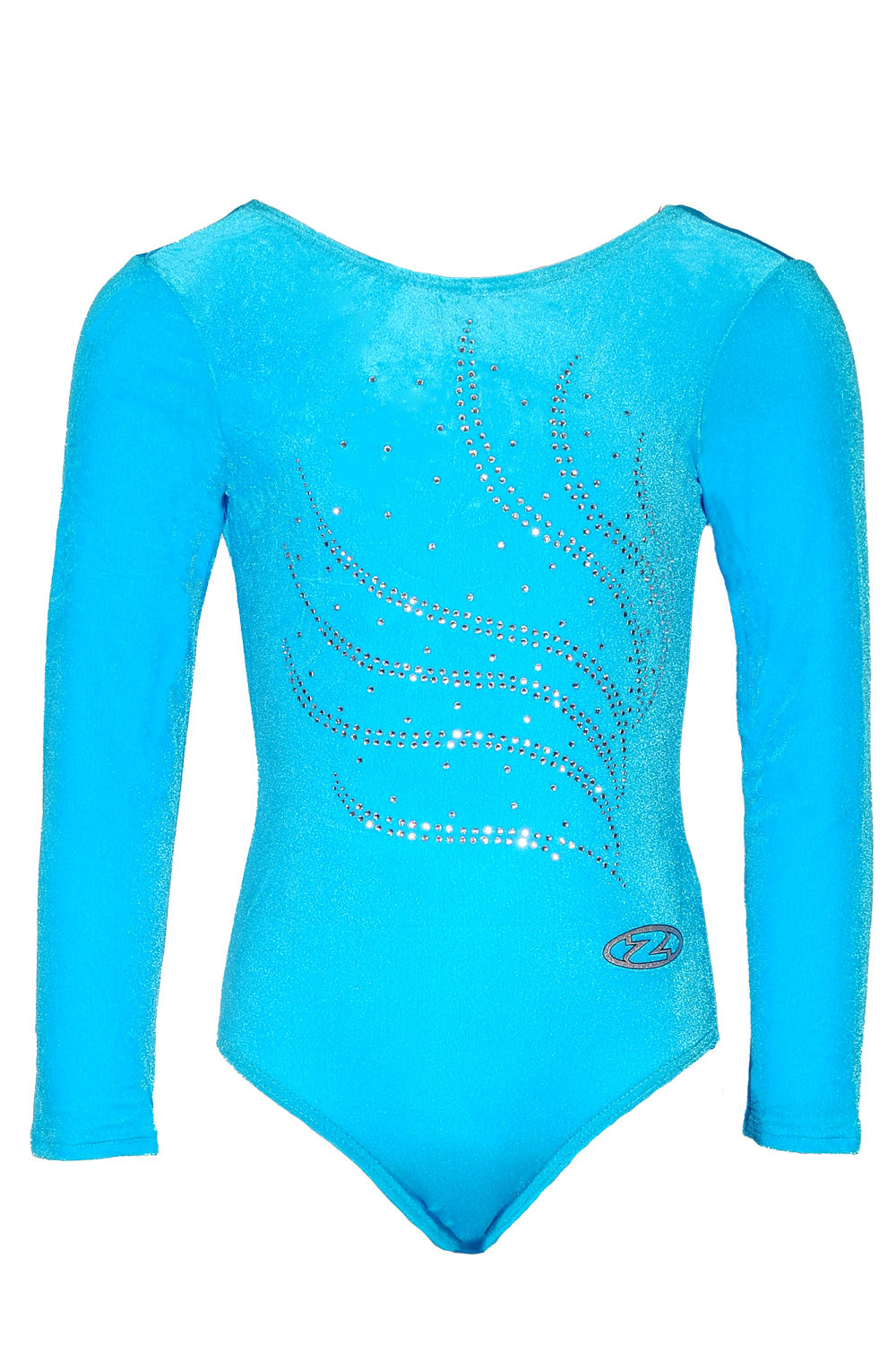 Tiara Crystal Motif Long Sleeved Gymnastics Leotard