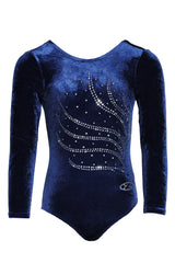 Tiara Crystal Motif Long Sleeved Gymnastics Leotard