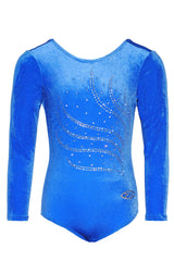 Tiara Crystal Motif Long Sleeved Gymnastics Leotard