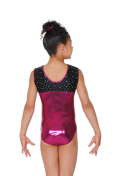 Justaucorps de gymnastique sans manches à col en V pour filles Belle