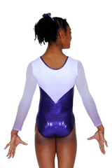 Justaucorps de gymnastique à manches longues Vogue avec maille ombrée