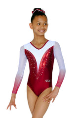 Justaucorps de gymnastique à manches longues Vogue avec maille ombrée