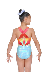Justaucorps multicolore Kaléidoscope avec dos croisé